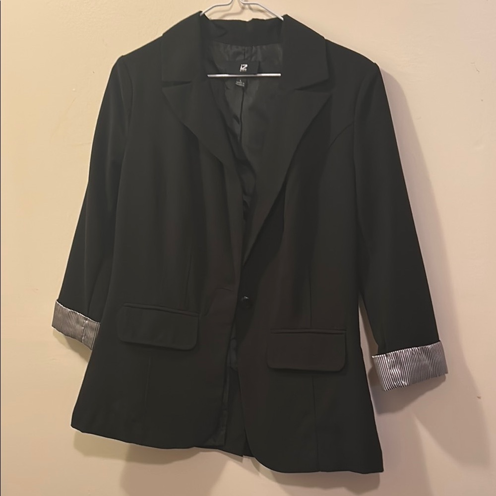 R2 Black Blazer Tailored Suit Jacket